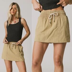 Bohme Brenna mini Skort khaki Sz Small resort wear outdoor hiking boho festival